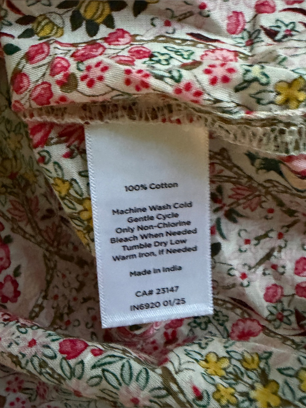 Talbots | Pintuck Ruffle V-Neck Blouse - Pink Branching Floral | Women’s LP - Picture 7 of 11